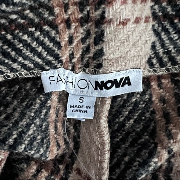 FASHION NOVA Vibe With Me Plaid Skort in Plaid Taupe Size S NWT - Picture 4 of 7